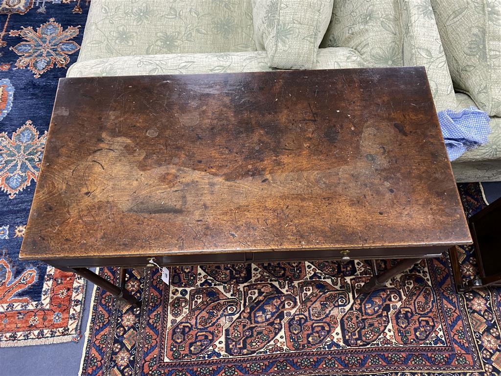 A George III mahogany side table, width 91cm, depth 46cm, height 74cm